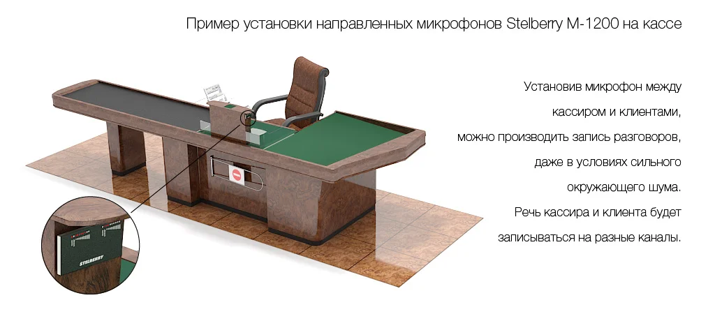 Установка микрофона на кассе