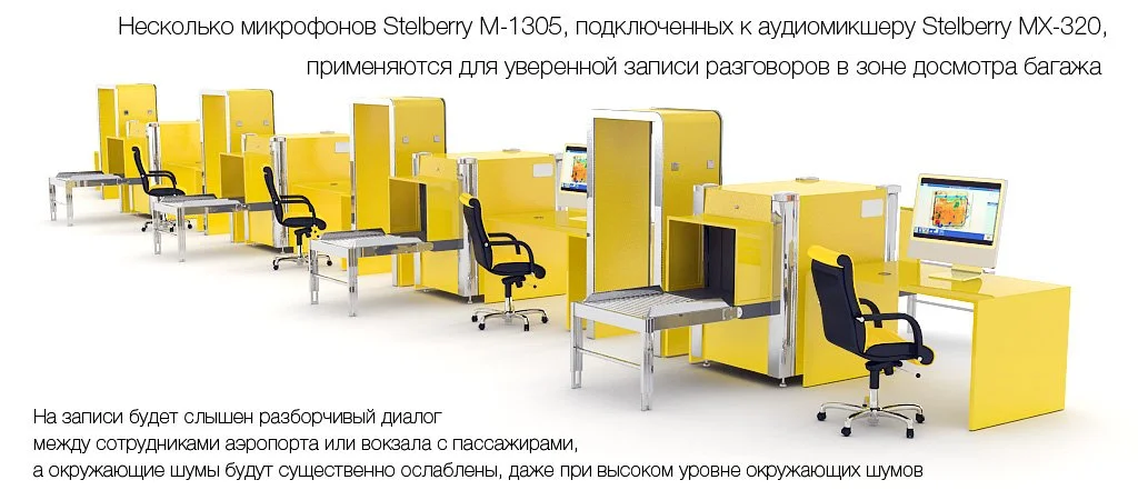 Применение мультинаправленного микрофона в зоне досмотра багажа транспортных узлов
