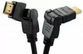 Фото шнур шнур hdmi - hdmi с фильтрами, длина 2 метра, угловой 360° (gold) (pvc пакет) rexant (17-6204-3)