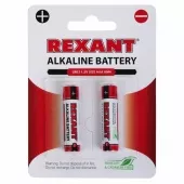 Фото элемент питания алкалиновая батарейка aaa/lr03 'rexant'1,5 v 1200 mah 2 шт блистер (30-1052) кратно 2 шт