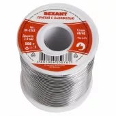 Фото припой припой с канифолью 500 гр. d=2.0 мм (sn60 pb40 flux 2.2%) rexant (09-3383)