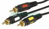 Фото шнур шнур 3rca plug - 3rca plug 1.5м (gold) rexant (17-0212)