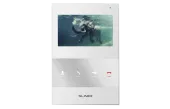 Фото sq-04m white видеодомофон цветной, настенный, 4.3" tft lcd дисплей 16:9, разрешение экрана 480х272. подключение 2-х вызывных панелей и 2-х видеокамер. запись фото или видео на microsd карту до 32 гб.
