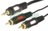 Фото шнур шнур 3.5 stereo plug - 2rca plug 1.5м (gold) rexant (17-4232)