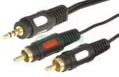Фото шнур шнур 3.5 stereo plug - 2rca plug 3м (gold) rexant (17-4234)