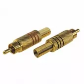 Фото коннектор разъём аудио, rca под винт, металл 'gold', (2шт.) rexant (06-0152-a2) кратно 10 уп