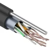Фото витая пара кабель ftp 4pr 24awg cat5e 305м outdoor + трос*1 proconnect (01-0155)