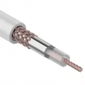 Фото кабель коаксиальный радиочастотный rg-58 a/u, 50 ом, cu/al/cu, 64%, 100 м, белый (01-2001)