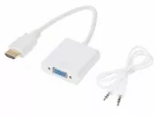 Фото переходник переходник шт. hdmi - гн. vga (провод) + 3. 5 mm аудио rexant (17-6936)