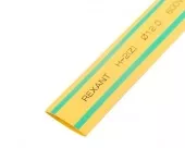 Фото термоусадка термоусадка 12,0/6,0 мм, желто-зеленая (упак. 50 шт. по 1 м) rexant (21-2007)
