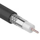 Фото кабель коаксиальный радиочастотный rg-6u, 75 ом, ccs/al/al, 64%, 100 м outdoor. rexant (01-2202)