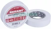 Фото лента изоляционная изолента 19 мм х 25 м, белая (упак. 5 роликов) rexant (09-2201)