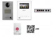 Фото комплект видеодомофона kit(o1)av1g-auw (av-01mfd + au-04la white)