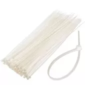 Фото стяжка хомут nylon 100x2,5 мм 25 шт. белый rexant (07-0100-25)