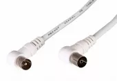 Фото шнур шнур tv plug - tv jack 3м угловой белый rexant (18-0024)