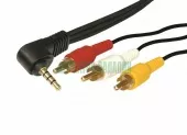 Фото шнур шнур 3.5мм 4c plug - 3rca plug 1.5m pe (gold) rexant (17-4412-4)