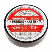 Фото лента изоляционная изолента 15 мм х 10 м, черная (упак. 10 роликов) rexant (09-2006)
