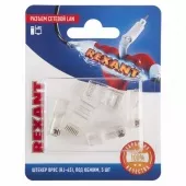 Фото коннектор разъем сетевой lan на кабель, штекер 8р8с (rj-45), под обжим (5шт.) rexant (06-0081-a5) кратно 10 шт