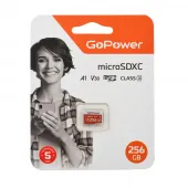 Фото карта памяти gopower microsdxc 256 гб uhs-i u3 v30, без адаптера