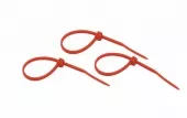 Фото стяжка хомут nylon 100x2,5 мм 25 шт. красный rexant (07-0106-25)