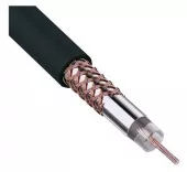 Фото кабель коаксиальный радиочастотный rg-58 a/u, 50 ом, cu/al/cu, 64%, 100 м, черный (01-2003)