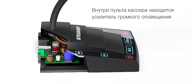 Встроенный усилитель громкого оповещения Stelberry S-525
